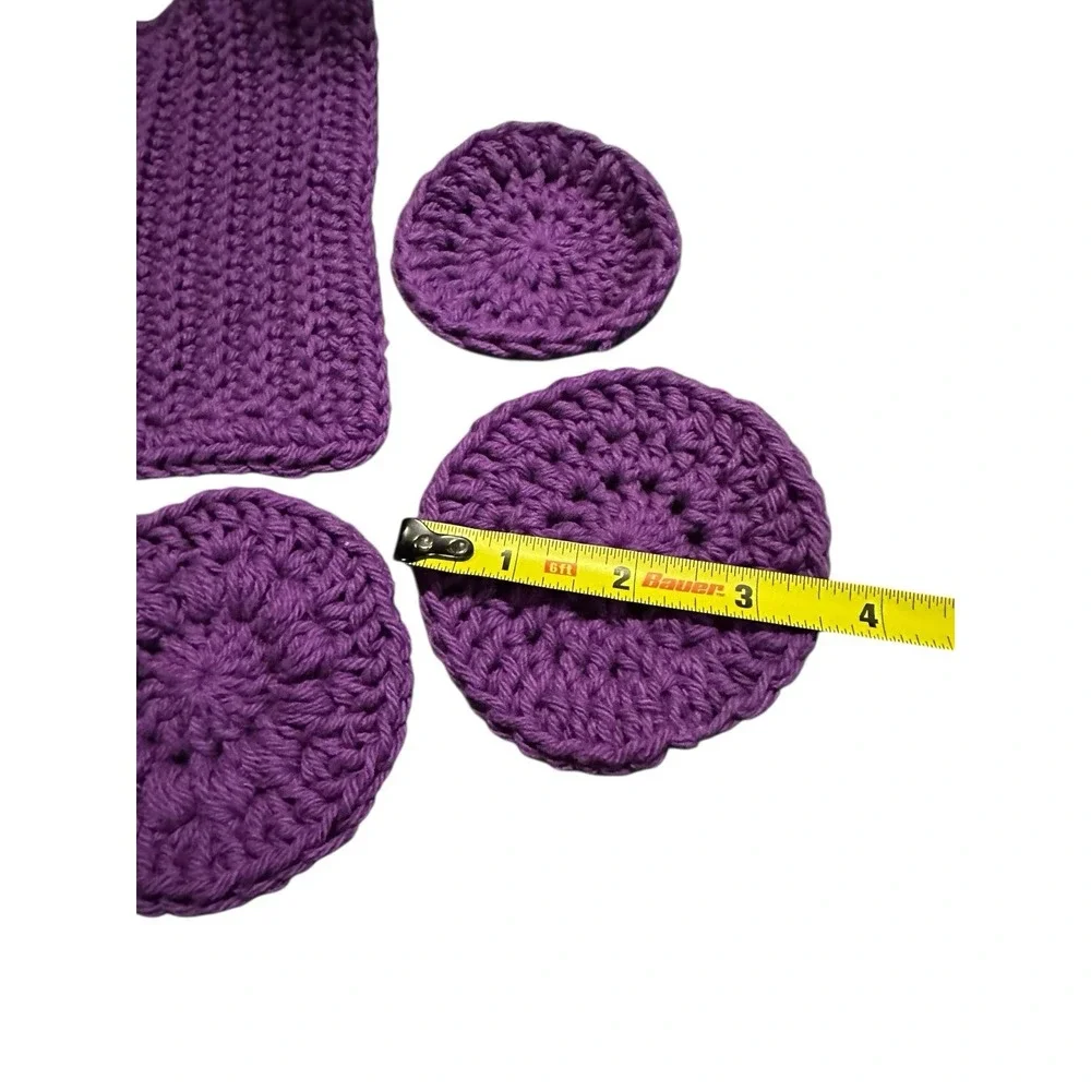 NEW handmade crochet face care cotton wash cloth with 3 cotton pads